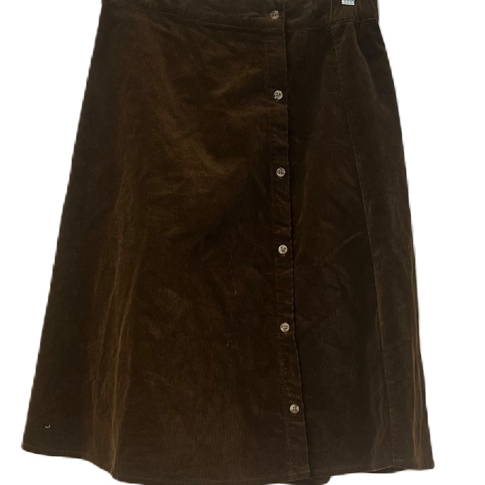 PC Teen Brown Corduroy Button Down Skirt  Size 18